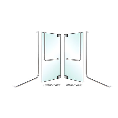 CRL-Blumcraft® Brushed SS Right-Hand D Dummy Handle Glass Door