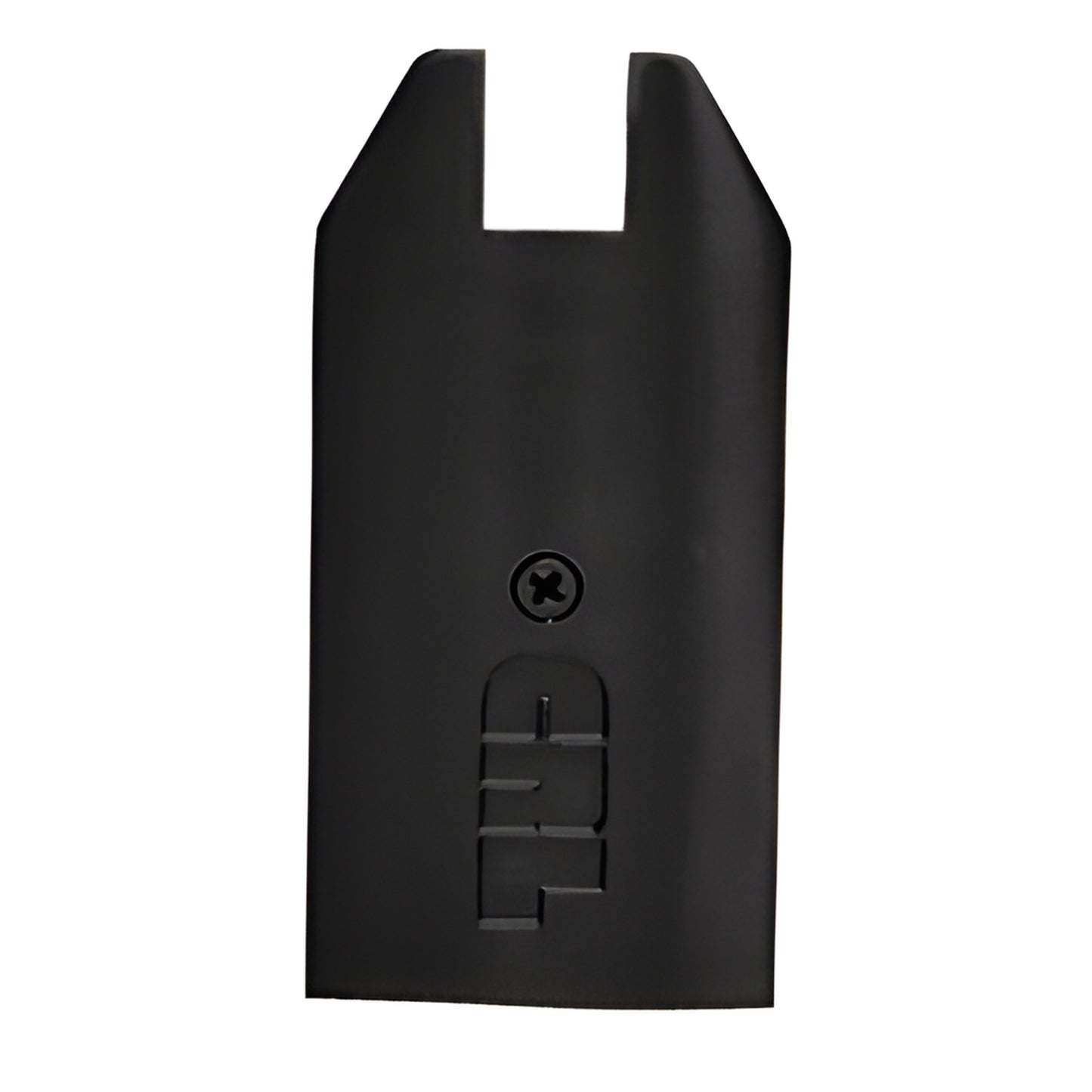 Gloss black 4 in tapered end cap for Wedge-Lock sidelite rails, square profile, fits 3/4 in glass (SKU SREC4TBL34)