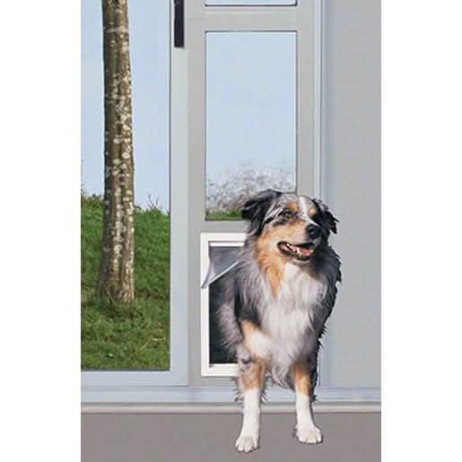 CRL White Modular Pet Patio Door - Easy installation, durable, and pet-friendly design.