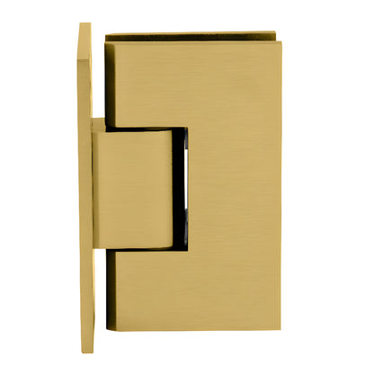 Satin brass Victoria frameless shower door hinge VCT037SB-solid brass wall-mount for 3/8-1/2" tempered glass.