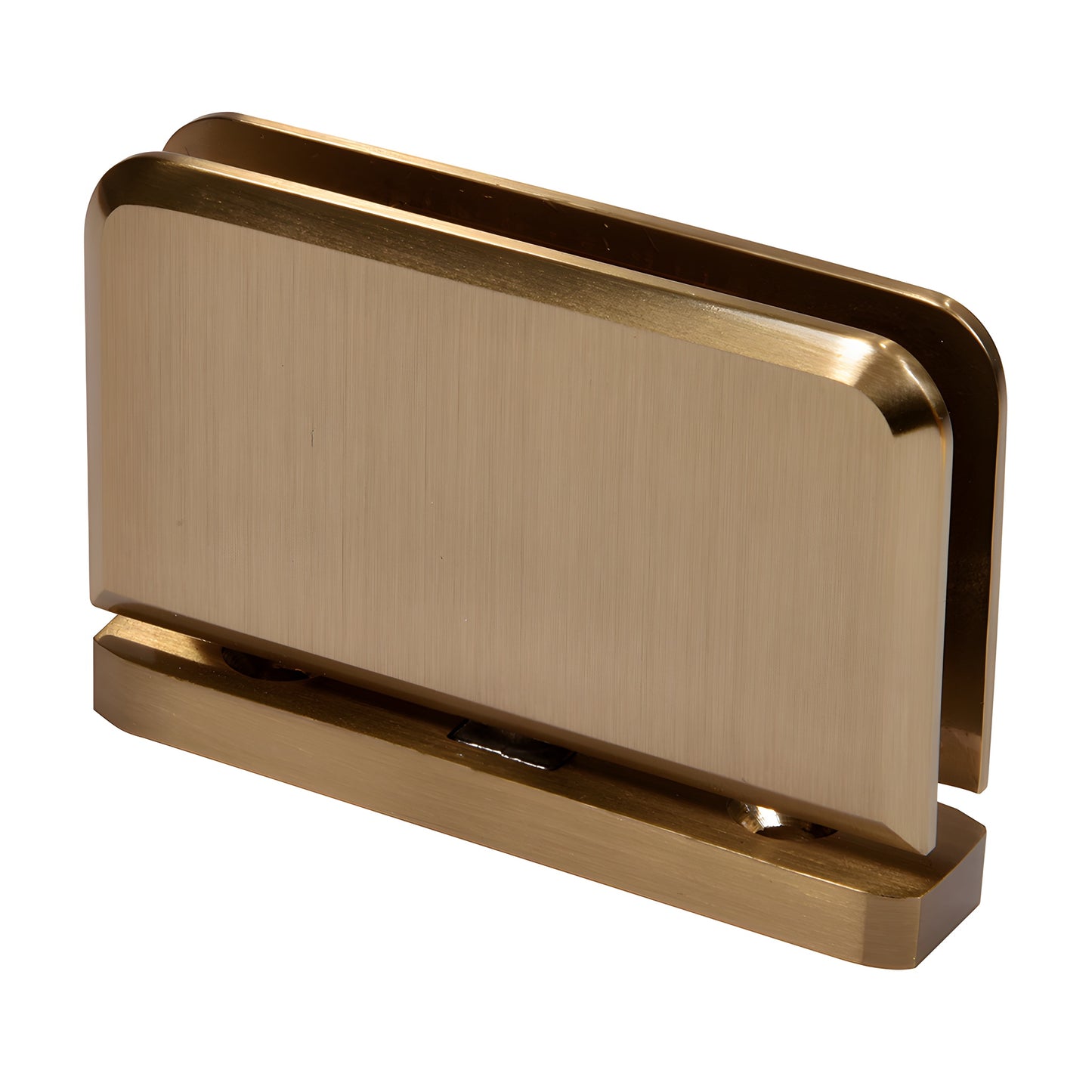 Brushed bronze Junior Prima self-centering glass pivot hinge for 1/4" (6mm) shower door, SKU JRPPH01BBRZ