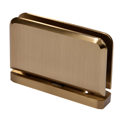 Brushed bronze Junior Prima self-centering glass pivot hinge for 1/4" (6mm) shower door, SKU JRPPH01BBRZ