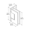 GEN544CH Geneva polished chrome wall-mount shower hinge for 5/16-1/2" tempered glass, solid brass, reversible 5 pivot
