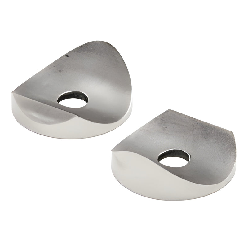 Pair of polished 316 stainless 90 coped adapter fittings for 1-1/2" posts (SKU RB509PS)