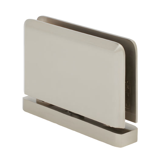 Brushed nickel SRPPH01BN Senior Prima brass pivot hinge for 1/2" glass shower door, self-centering.
