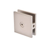 SCU4SN square hole-in-glass wall mount clamp, satin nickel brass, fits 3/8-1/2 (10-12mm) frameless shower glass