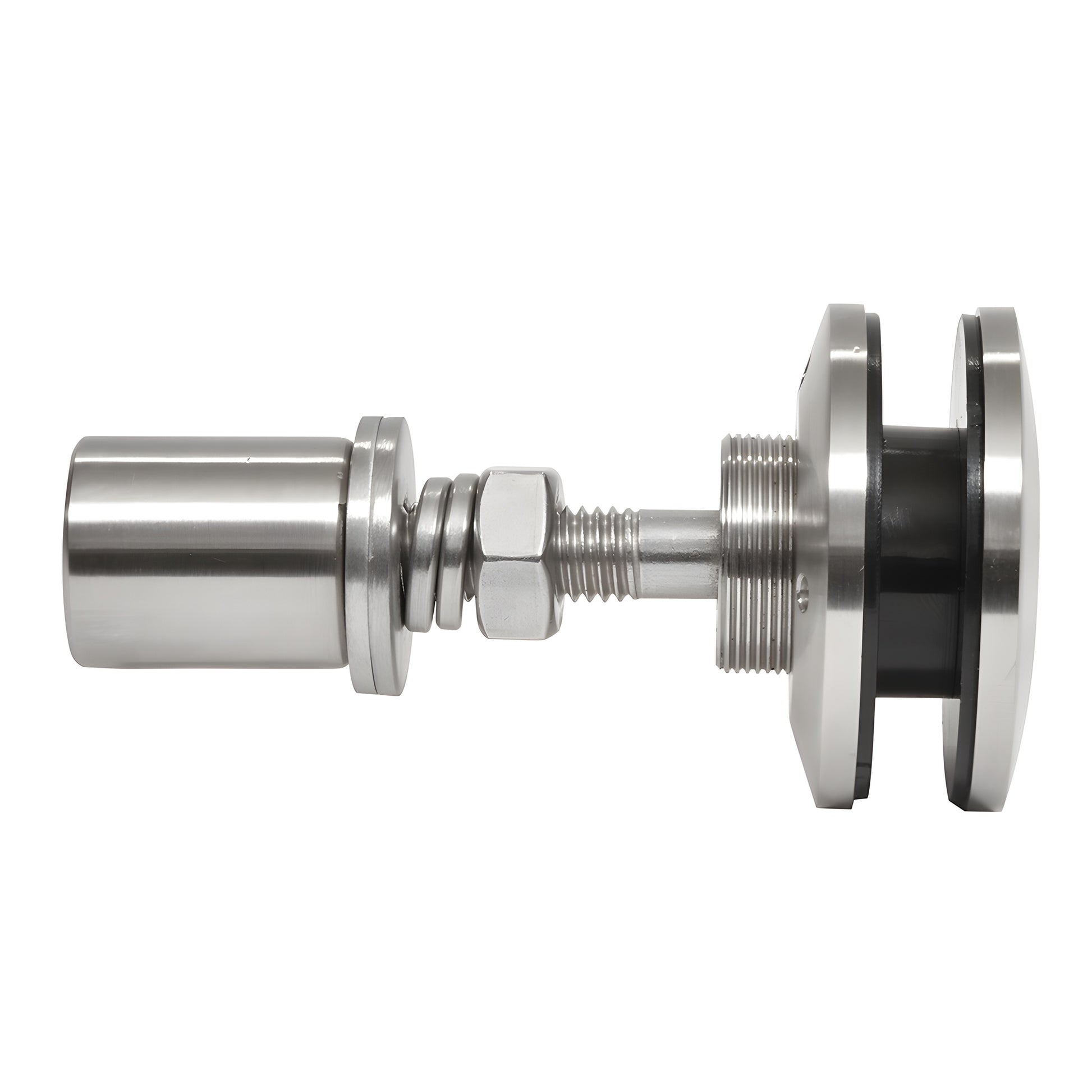 RSF10BS swivel glass attachment, 316 stainless swivel/cap fitting for 3/8-9/16" tempered glass, polished finish