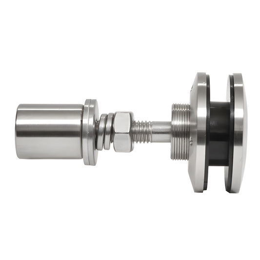 RSF10BS swivel glass attachment, 316 stainless swivel/cap fitting for 3/8-9/16" tempered glass, polished finish