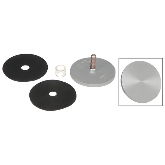HR2CKMA mill-finish aluminum conversion kit: round cap, 3/8-16 screw, two rubber gaskets and plastic grommet for 1/2" glass