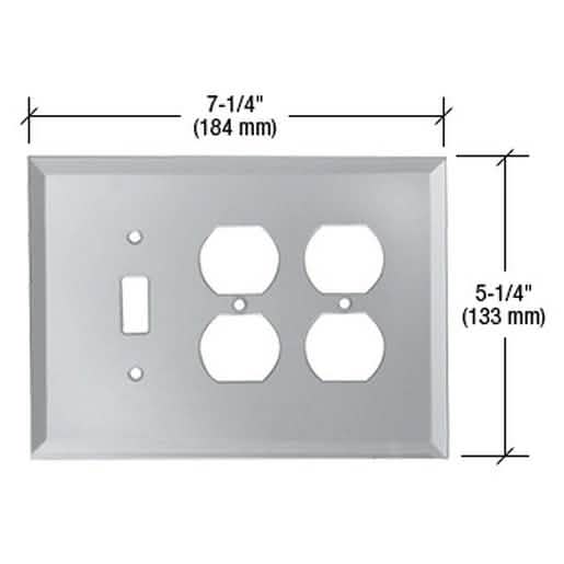 CRL Clear Toggle 2X Duplex Glass Mirror Plate - Sleek design for modern interiors.