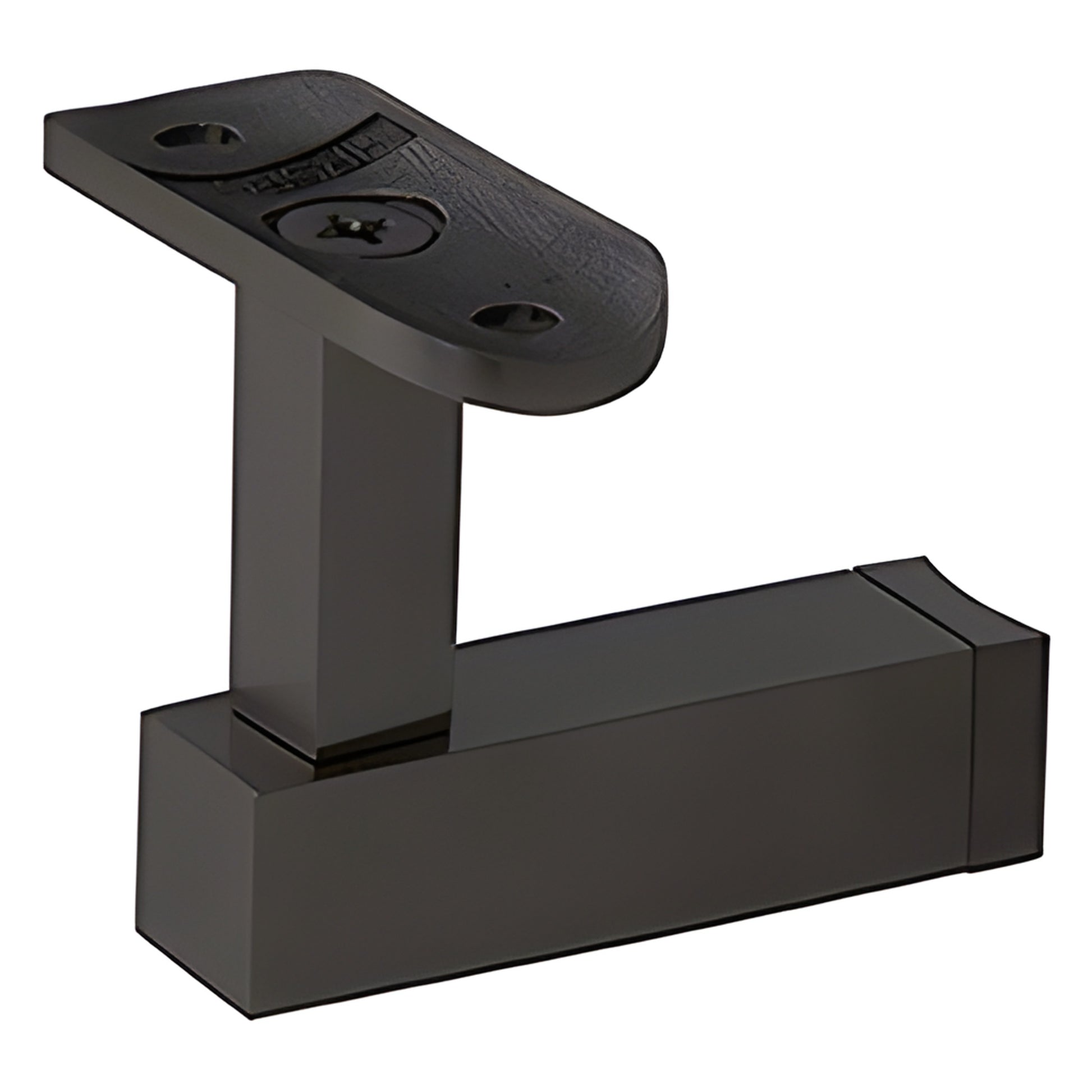 Matte black post-mounted aluminum handrail bracket (HR5EPMBL) for 11 2-2 rails