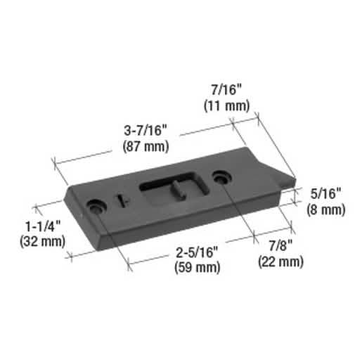 CRL Black Tilt Window Lock with 2-5/16" Screw Holes for secure and easy window operation