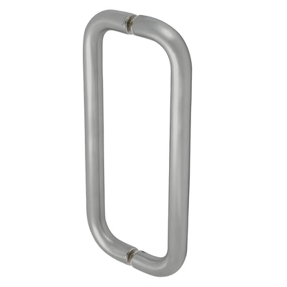Brushed stainless steel straight pull handle, 1" diameter, 10" center-to-center, back-to-back mount (SKU M21651032D)