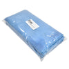 Hand wiping glass with light-blue 16 16 reusable microfiber cloth, SKU MFW12, sold in 12-pack