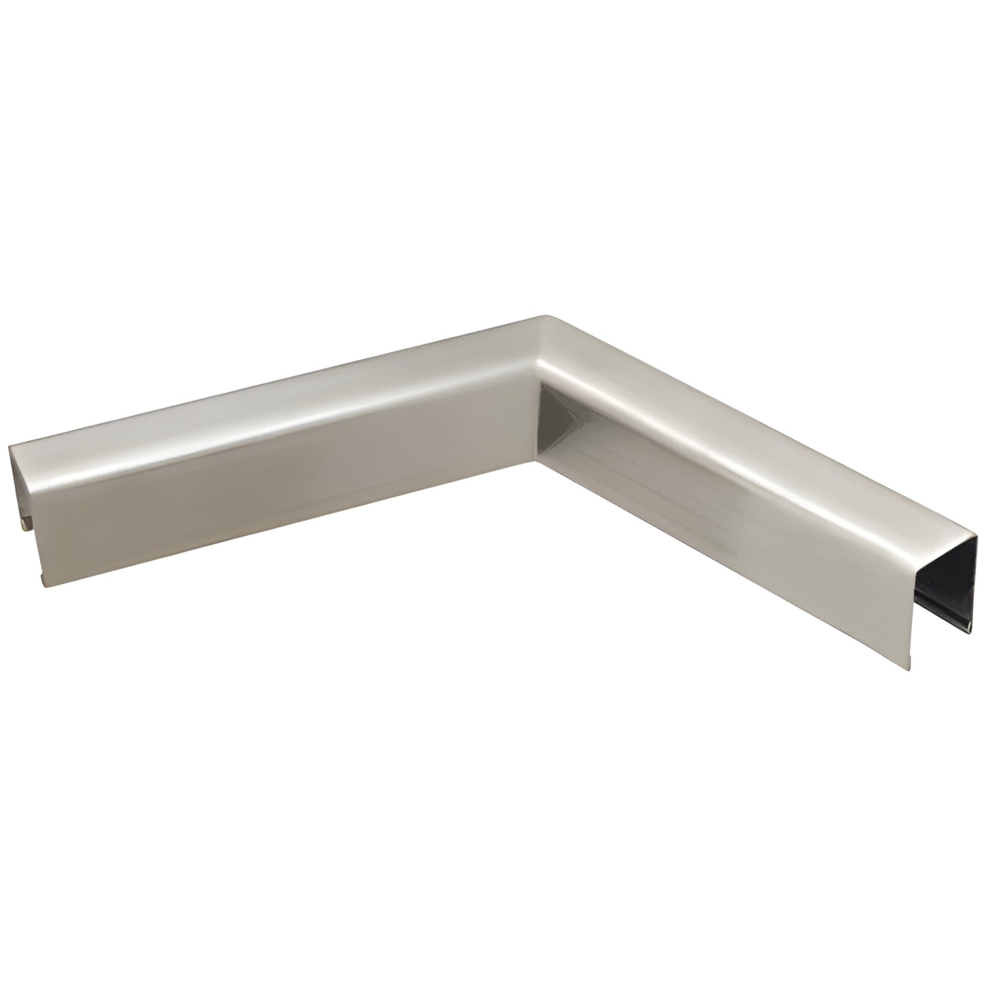 Brushed stainless steel 90 horizontal corner cap for 3/4" (19 mm) glass rail, welded ready-to-install - SKU GRUC7HBSC