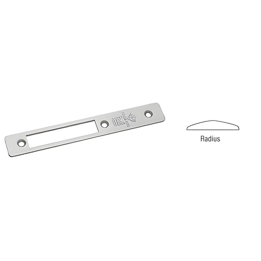 Adams Rite aluminum radius faceplate 1 x 6-7/8 in for MS1853 deadlocks SKU 18110AL