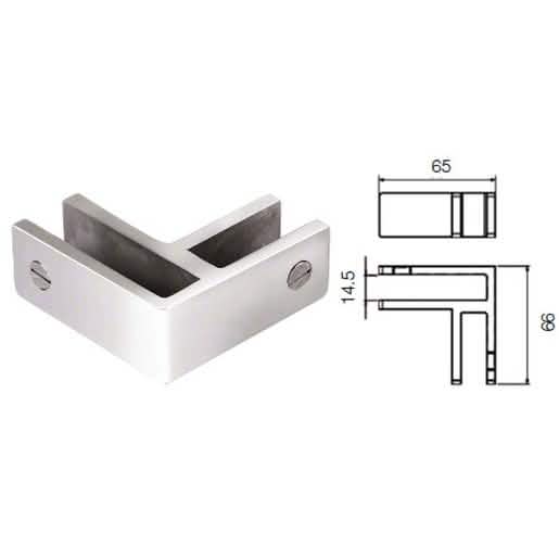 CRL Polished Stainless 90° Glass Bracing Clamp - Secure and Stylish Glass Support