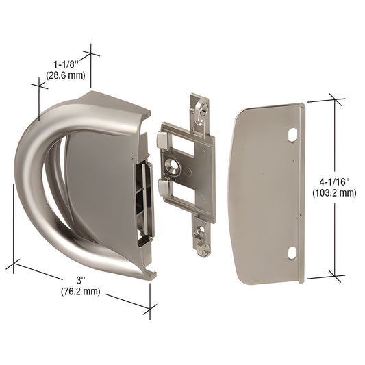 WH35415 diecast sash lock set in brushed nickel for U.S. Aluminum 8200 Series sliding windows