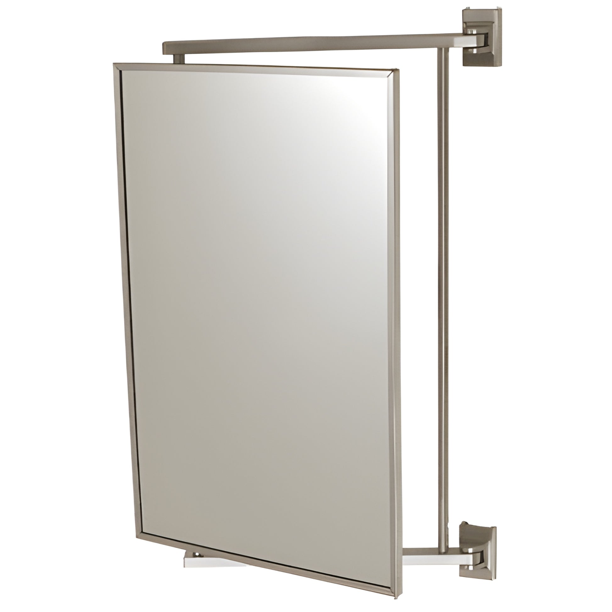 PV14BN Pivot-N-Vue brushed nickel double-hinged wall-mounted pivot mirror extending 10 in for vanity