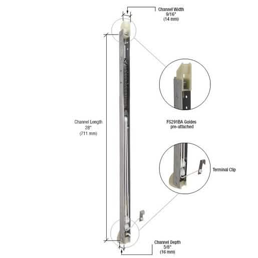 CRL 2720 Window Channel Balance with FS291BA Guides Attached for smooth window operation.