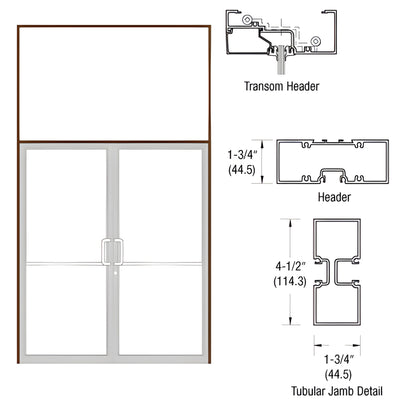 CRL-U.S. Aluminum Series450 Tubular Butt Hinge 75.5x126 Black Anodized