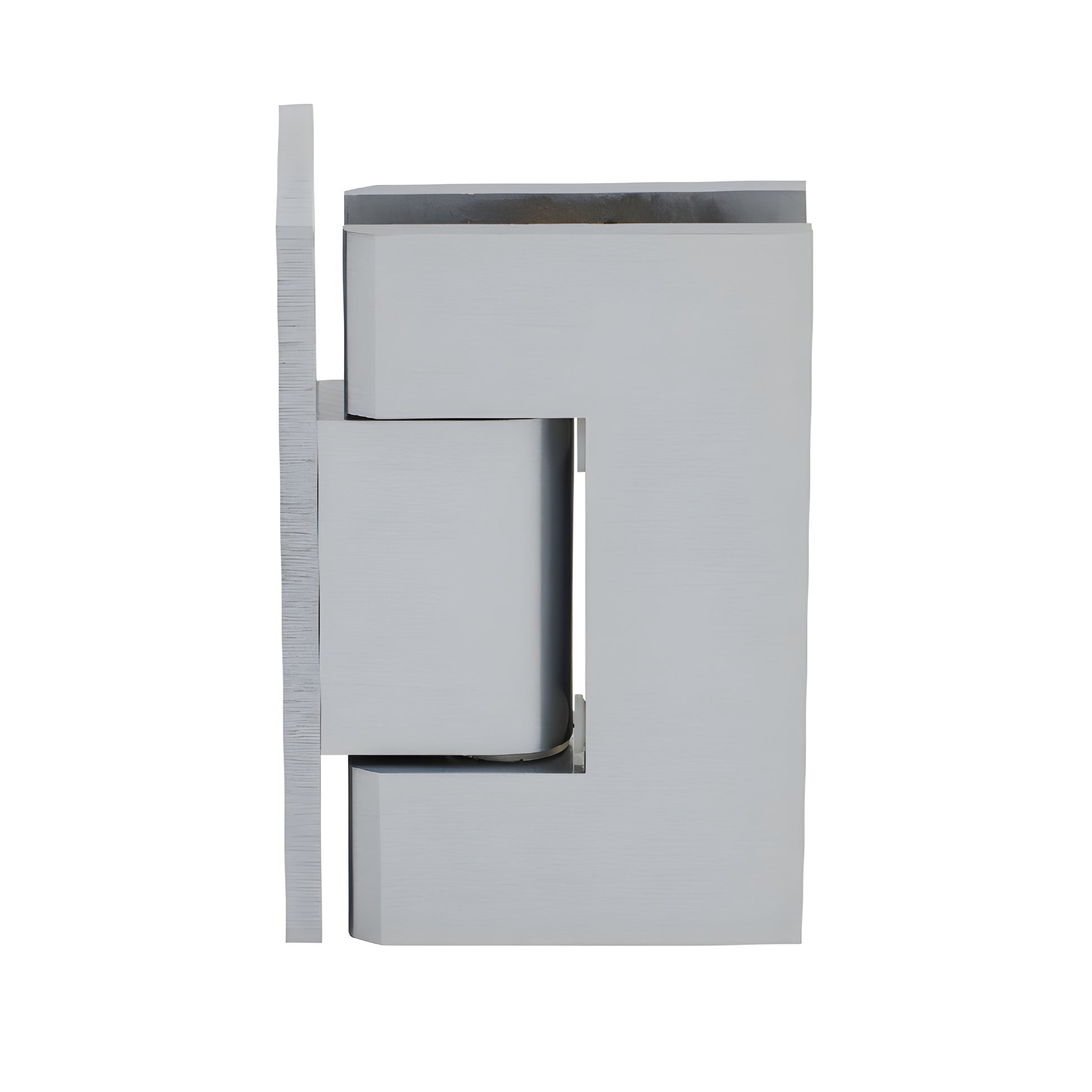 GEN344BSC adjustable brushed satin chrome brass shower door hinge, square edge, wall-mount.
