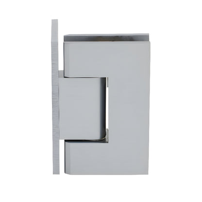 GEN344BSC adjustable brushed satin chrome brass shower door hinge, square edge, wall-mount.