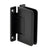 CRL Pinnacle 037 Matte Black Wall-Mount H Back Plate Glass Door Hinge