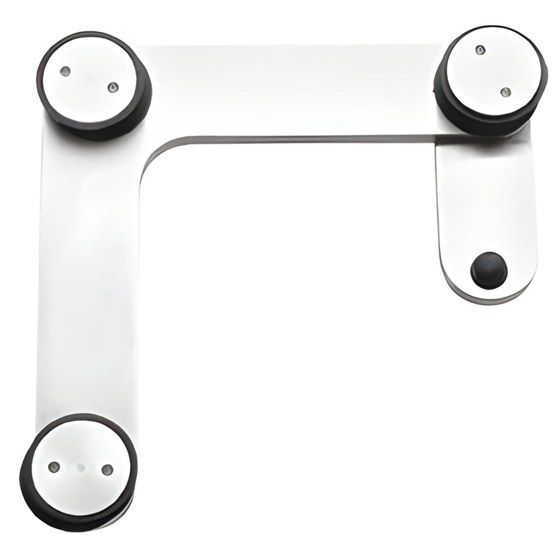 LS11BS brushed stainless transom/sidelite door stop fitting, L-shaped glass connector with flush and surface mount hardware