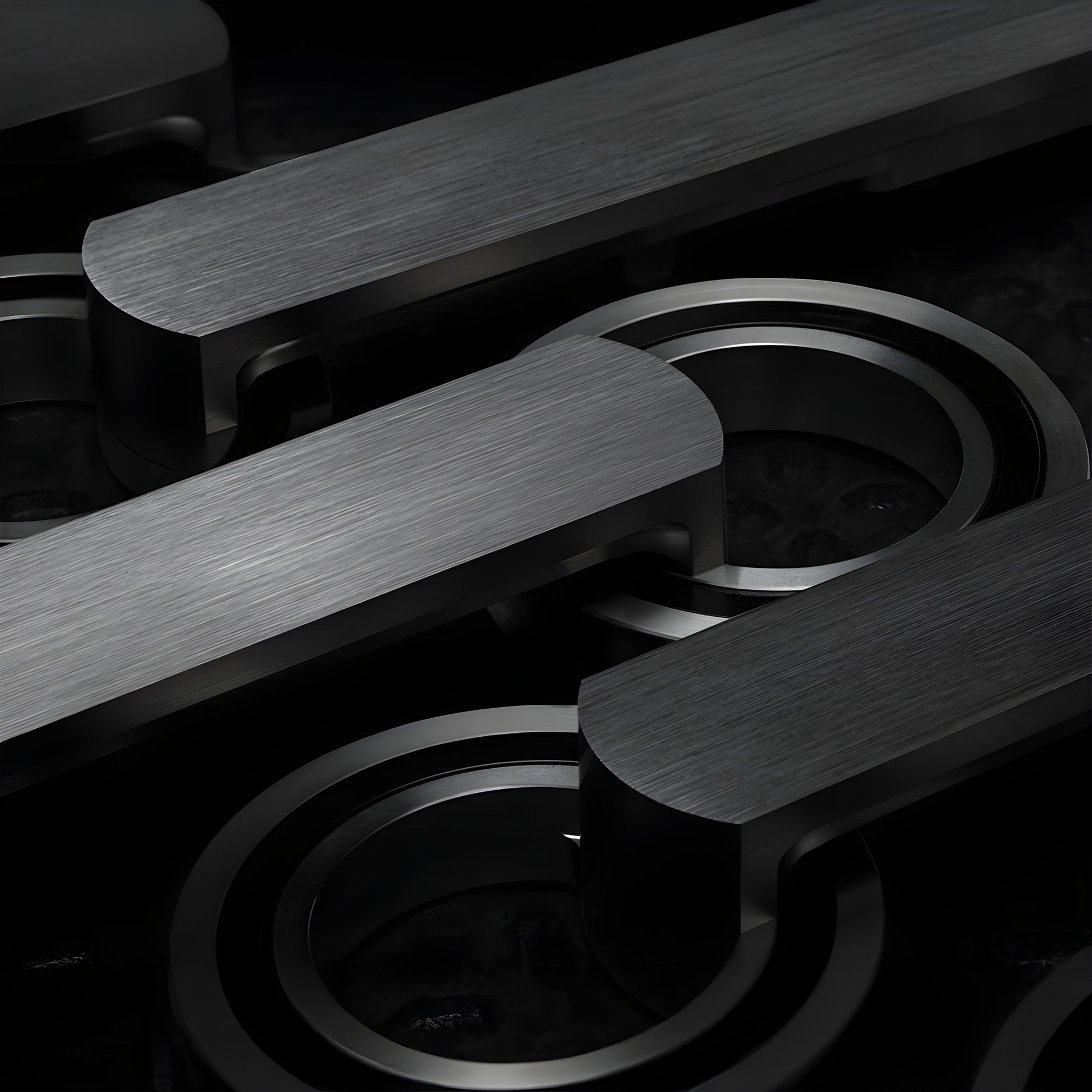 Solstice sliding door hardware LAT34S0LBLS - black stainless hubless wheel on 96 in. track for tempered glass