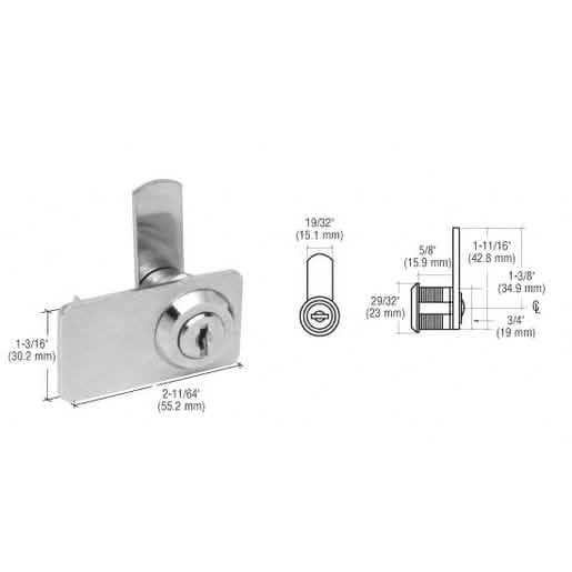 CRL Chrome Double Door Cam Lock with Keyed Alike System - Secure & Durable Design