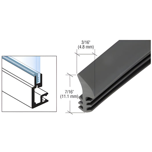GS301BLM black extruded virgin vinyl universal glazing spline, 7/16 x 3/16, 1000' roll for aluminum windows.