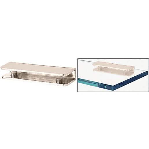 "CRL Polished Nickel Rectangular Interior Shower Shelf Clamp for secure and stylish suppor