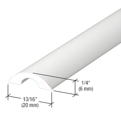 CRL White Frameless Shower Door Half-Round Threshold
