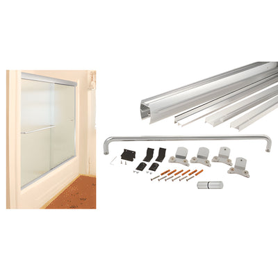 CRL Brite Anodized 72" x 60" Cottage DK Series Sliding Shower Door Kit with Metal Jambs for 3/8" Glass