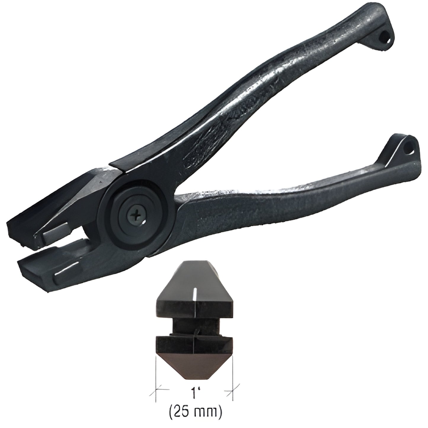 CRL RP189 8" lightweight glass running & nipping pliers, black plastic handles with snap-in replaceable 1" (25mm) jaws.