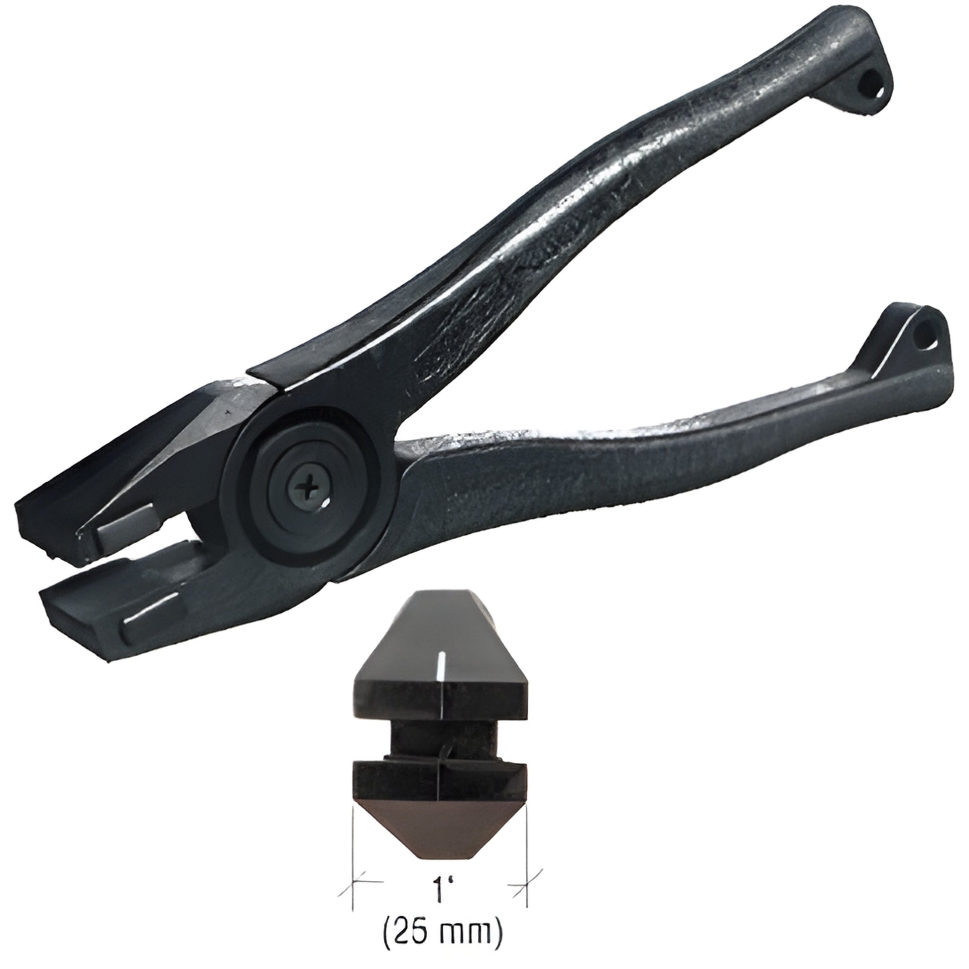 CRL RP189 8" lightweight glass running & nipping pliers, black plastic handles with snap-in replaceable 1" (25mm) jaws.
