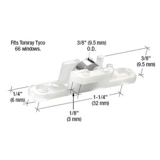 CRL 3/8" Steel Sliding Window Roller for Tomray Tyco 66 Windows - Durable and Efficient