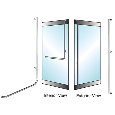 CRL-Blumcraft® Polished Stainless Right Hand Reverse Rail Mount 'F' Exterior Dummy Handle for 3/4" Glass