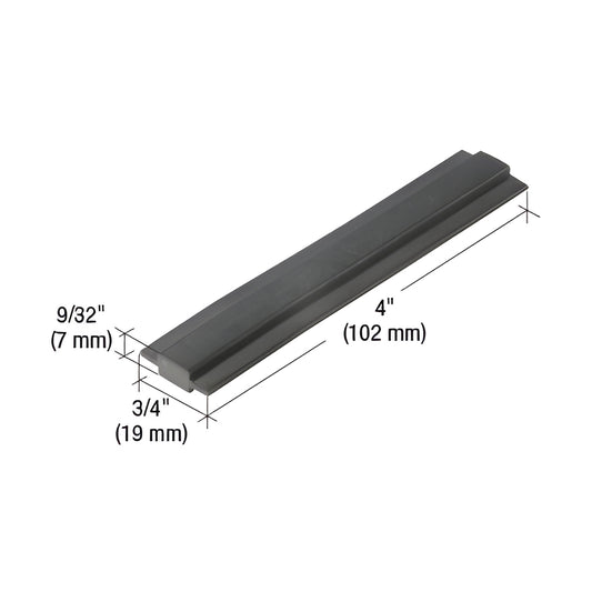 SB220 black extruded aluminum glazing stop, 4 in 3/4 in (102 19 mm), for 1/4 in (6 mm) glass, 100 per pack