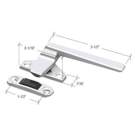 CRL Aluminum Casement Window Locking Handle, Right Hand, 1-1/2” Screw Holes