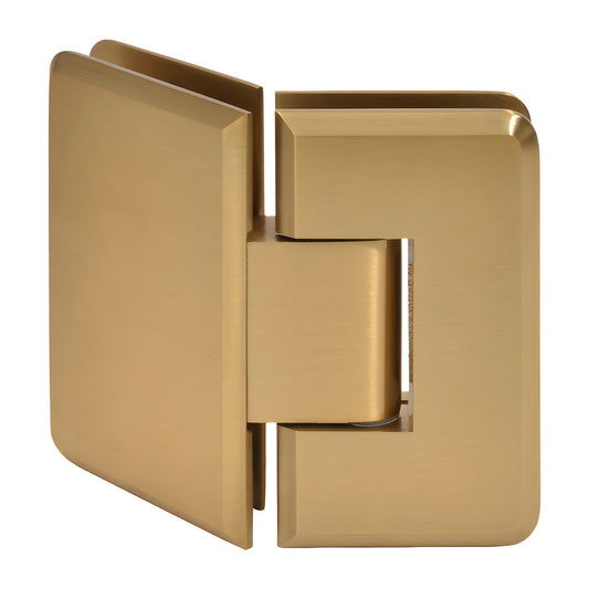 Modern Gold brass Cologne 135 glass-to-glass shower hinge, beveled edge, fits 10-12mm glass - SKU C0L045MG