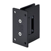 GEN337MBL matte black adjustable Geneva shower door hinge, full back plate, brass, fits 8-12mm tempered glass.
