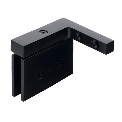 Matte black squared Cardiff pivot shower door hinge, left-hand wall-mount for 8-10mm glass (CAR05LMBL)
