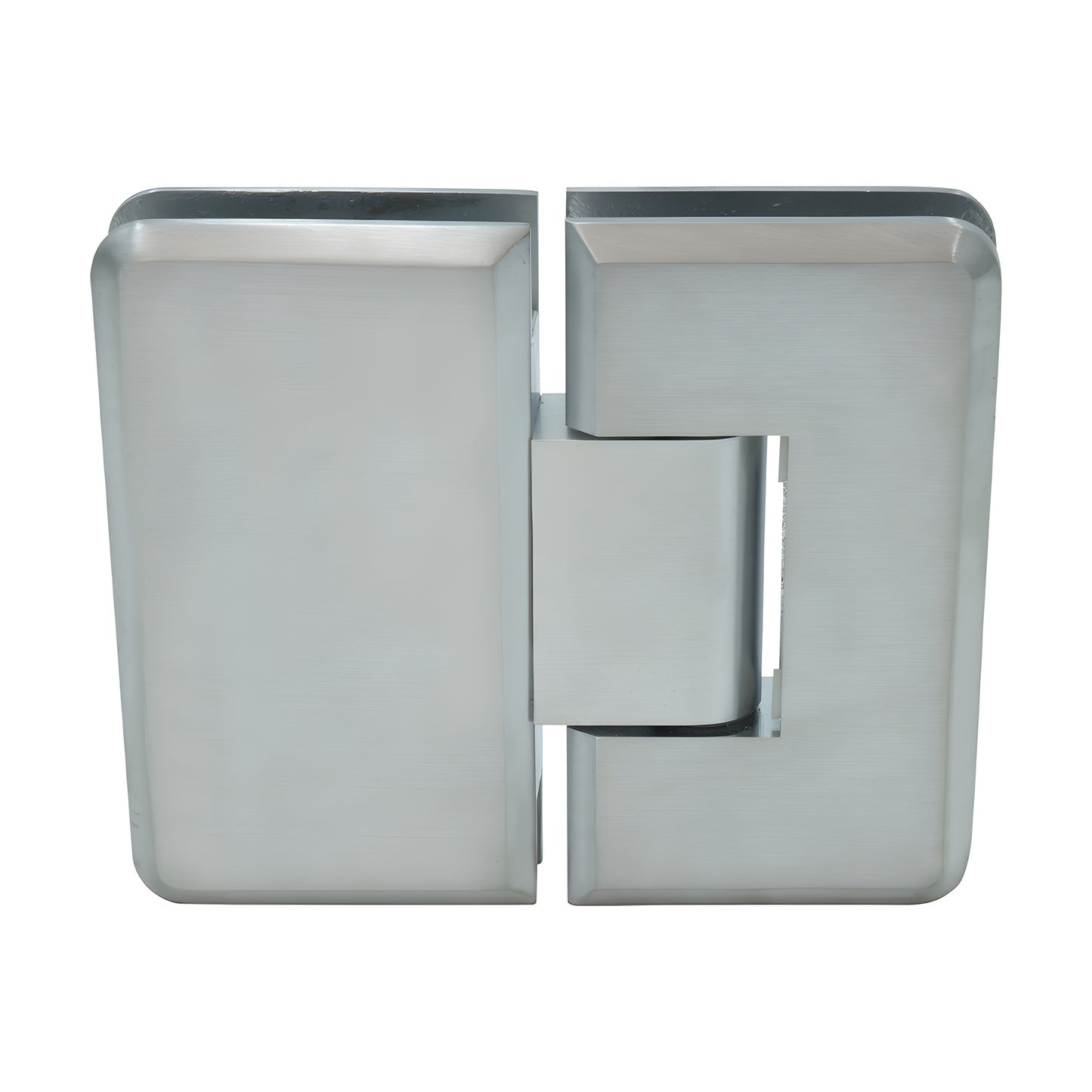 Brushed chrome Cologne 180 glass-to-glass shower hinge, beveled solid brass design (SKU C0L180BCH)