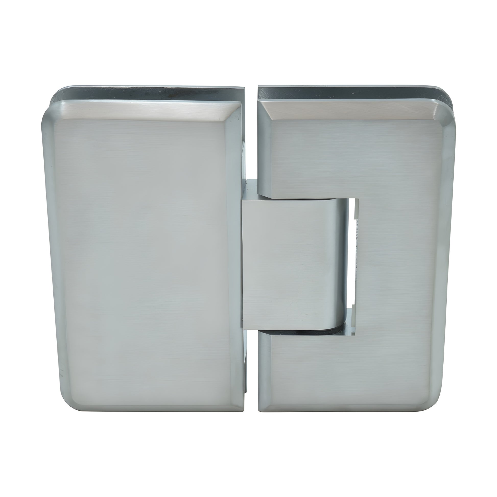 Brushed chrome Cologne 180 glass-to-glass shower hinge, beveled solid brass design (SKU C0L180BCH)