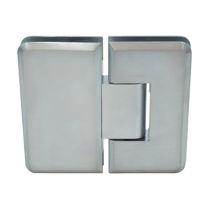 Brushed chrome Cologne 180 glass-to-glass shower hinge, beveled solid brass design (SKU C0L180BCH)