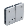 Polished chrome CRL Pinnacle glass-to-glass shower hinge P1N180CH, beveled brass, self-centering, fits 8-12mm glass.