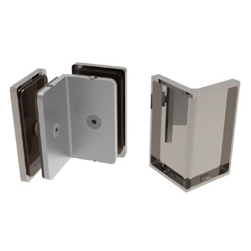 CRL Brushed Nickel Como Series Glass-to-Glass Bracket for seamless glass connections.