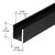 CRL Matte Black 1/2" Deep U-Channel Fixed Panel Shower Track 144"
